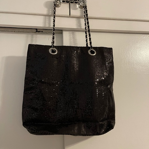 Handbags - Sequin black tote